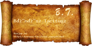 Bánász Tacitusz névjegykártya